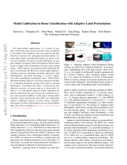 Model Calibration in Dense Classification with Adaptive Label
  Perturbation