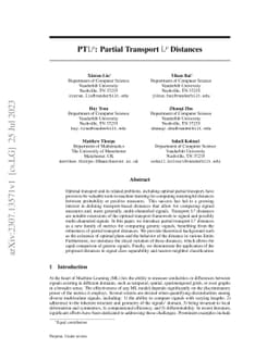 PT$\mathrm{L}^{p}$: Partial Transport $\mathrm{L}^{p}$ Distances