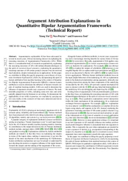 Argument Attribution Explanations in Quantitative Bipolar Argumentation
  Frameworks (Technical Report)