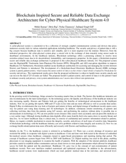 Blockchain inspired secure and reliable data exchange architecture for
  cyber-physical healthcare system 4.0