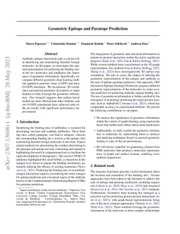 Geometric Epitope and Paratope Prediction