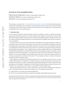 Towards an AI Accountability Policy