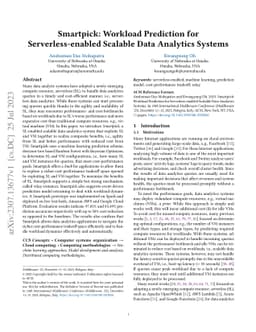 Smartpick: Workload Prediction for Serverless-enabled Scalable Data
  Analytics Systems