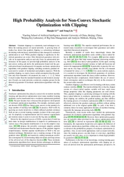 High Probability Analysis for Non-Convex Stochastic Optimization with
  Clipping