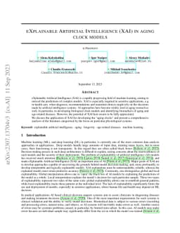 eXplainable Artificial Intelligence (XAI) in aging clock models