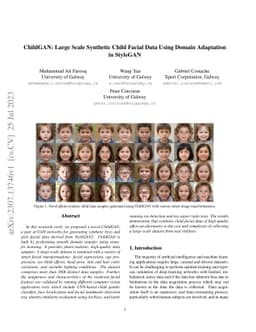 ChildGAN: Large Scale Synthetic Child Facial Data Using Domain
  Adaptation in StyleGAN