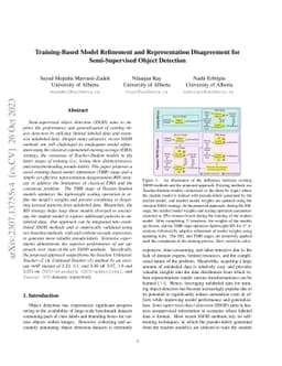 Training-based Model Refinement and Representation Disagreement for
  Semi-Supervised Object Detection