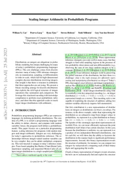Scaling Integer Arithmetic in Probabilistic Programs