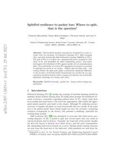 SplitFed resilience to packet loss: Where to split, that is the question