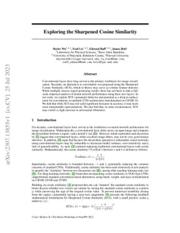 Exploring the Sharpened Cosine Similarity