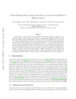 Understanding Deep Neural Networks via Linear Separability of Hidden
  Layers