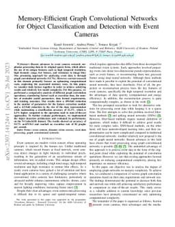 Memory-Efficient Graph Convolutional Networks for Object Classification
  and Detection with Event Cameras