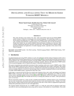 Developing and Evaluating Tiny to Medium-Sized Turkish BERT Models