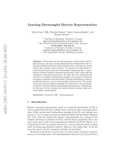 Learning Disentangled Discrete Representations