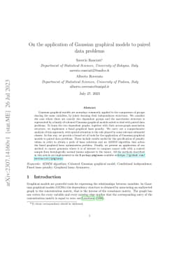 On the application of Gaussian graphical models to paired data problems