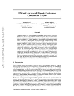 Efficient Learning of Discrete-Continuous Computation Graphs