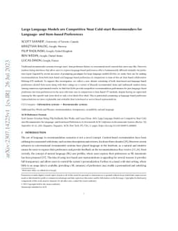 Large Language Models are Competitive Near Cold-start Recommenders for
  Language- and Item-based Preferences