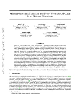 Modeling Inverse Demand Function with Explainable Dual Neural Networks