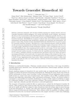 Towards Generalist Biomedical AI