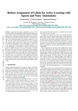 Robust Assignment of Labels for Active Learning with Sparse and Noisy
  Annotations