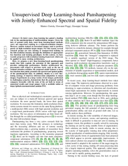Unsupervised Deep Learning-based Pansharpening with Jointly-Enhanced
  Spectral and Spatial Fidelity