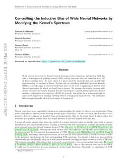 Controlling the Inductive Bias of Wide Neural Networks by Modifying the
  Kernel's Spectrum