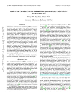 Mitigating Cross-Database Differences for Learning Unified HRTF
  Representation