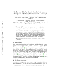 Evaluation of Safety Constraints in Autonomous Navigation with Deep
  Reinforcement Learning