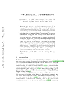 Fact-Checking of AI-Generated Reports