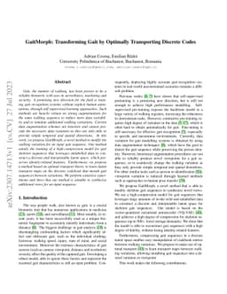GaitMorph: Transforming Gait by Optimally Transporting Discrete Codes