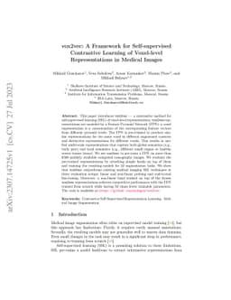 vox2vec: A Framework for Self-supervised Contrastive Learning of
  Voxel-level Representations in Medical Images