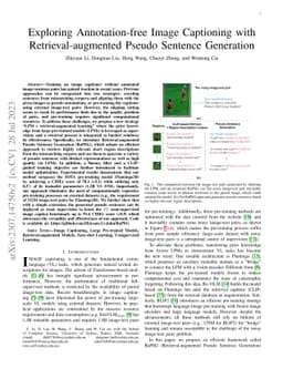 Exploring Annotation-free Image Captioning with Retrieval-augmented
  Pseudo Sentence Generation