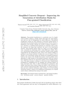 Simplified Concrete Dropout -- Improving the Generation of Attribution
  Masks for Fine-grained Classification