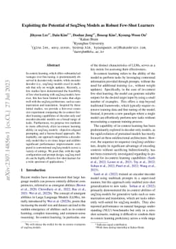 Exploiting the Potential of Seq2Seq Models as Robust Few-Shot Learners