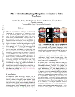 IML-ViT: Benchmarking Image Manipulation Localization by Vision
  Transformer