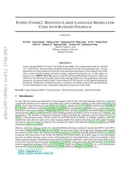 PanGu-Coder2: Boosting Large Language Models for Code with Ranking
  Feedback