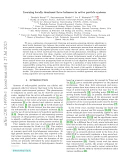 Learning locally dominant force balances in active particle systems