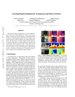 Learning Depth Estimation for Transparent and Mirror Surfaces