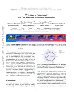 To Adapt or Not to Adapt? Real-Time Adaptation for Semantic Segmentation