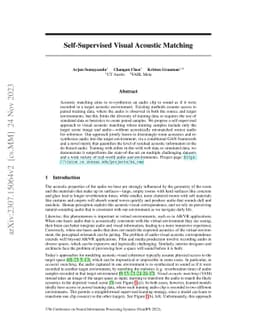 Self-Supervised Visual Acoustic Matching