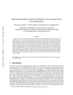 Mathematical Modeling of BCG-based Bladder Cancer Treatment Using
  Socio-Demographics