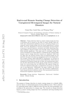 End-to-end Remote Sensing Change Detection of Unregistered Bi-temporal
  Images for Natural Disasters