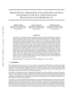 PredictChain: Empowering Collaboration and Data Accessibility for AI in
  a Decentralized Blockchain-based Marketplace