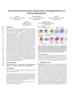 One-shot Joint Extraction, Registration and Segmentation of Neuroimaging
  Data