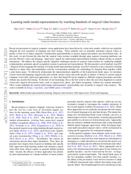 Learning Multi-modal Representations by Watching Hundreds of Surgical Video Lectures