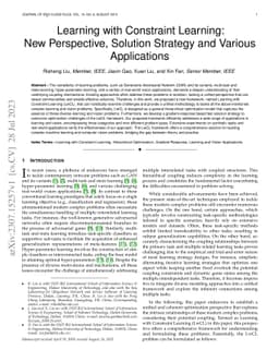 Learning with Constraint Learning: New Perspective, Solution Strategy
  and Various Applications