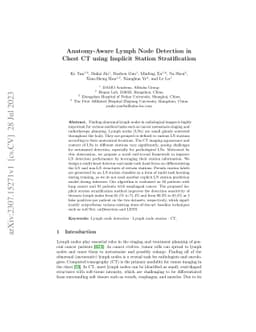 Anatomy-Aware Lymph Node Detection in Chest CT using Implicit Station
  Stratification
