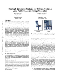 Staging E-Commerce Products for Online Advertising using Retrieval
  Assisted Image Generation