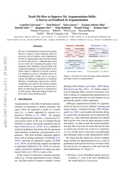 Teach Me How to Improve My Argumentation Skills: A Survey on Feedback in
  Argumentation