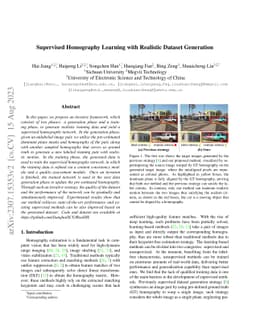 Supervised Homography Learning with Realistic Dataset Generation